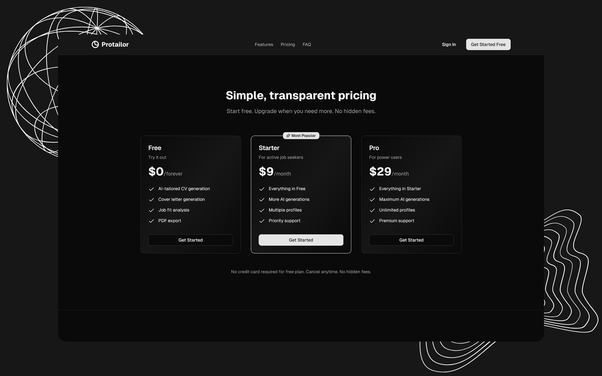 Protailor - Screenshot 4 showing product features and functionality