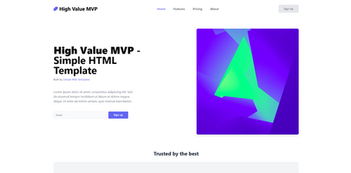 Média MVP à grande valeur - modèle HTML simple - Modèle HTML SaaS simple 1