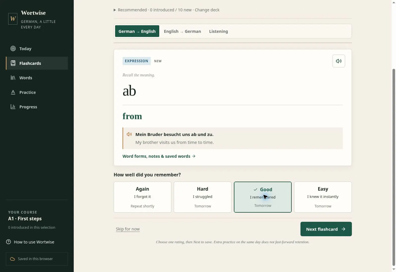 Wortwise screenshot 1