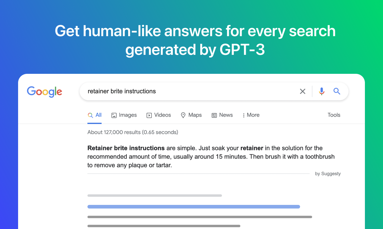 제안 : AI 검색 도구 - GPT-3을 사용하여 Google 검색에 대한 사람과 같은 답변을 얻으십시오 미디어 1