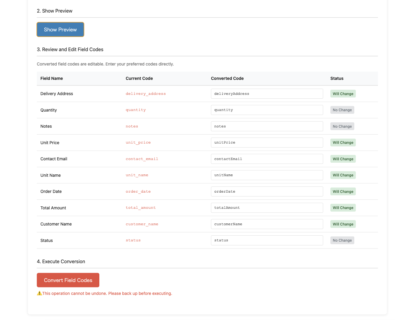kintone Field Code Converter gallery image