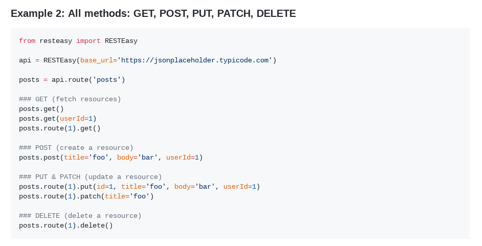RESTEasy (Python REST API client) gallery image