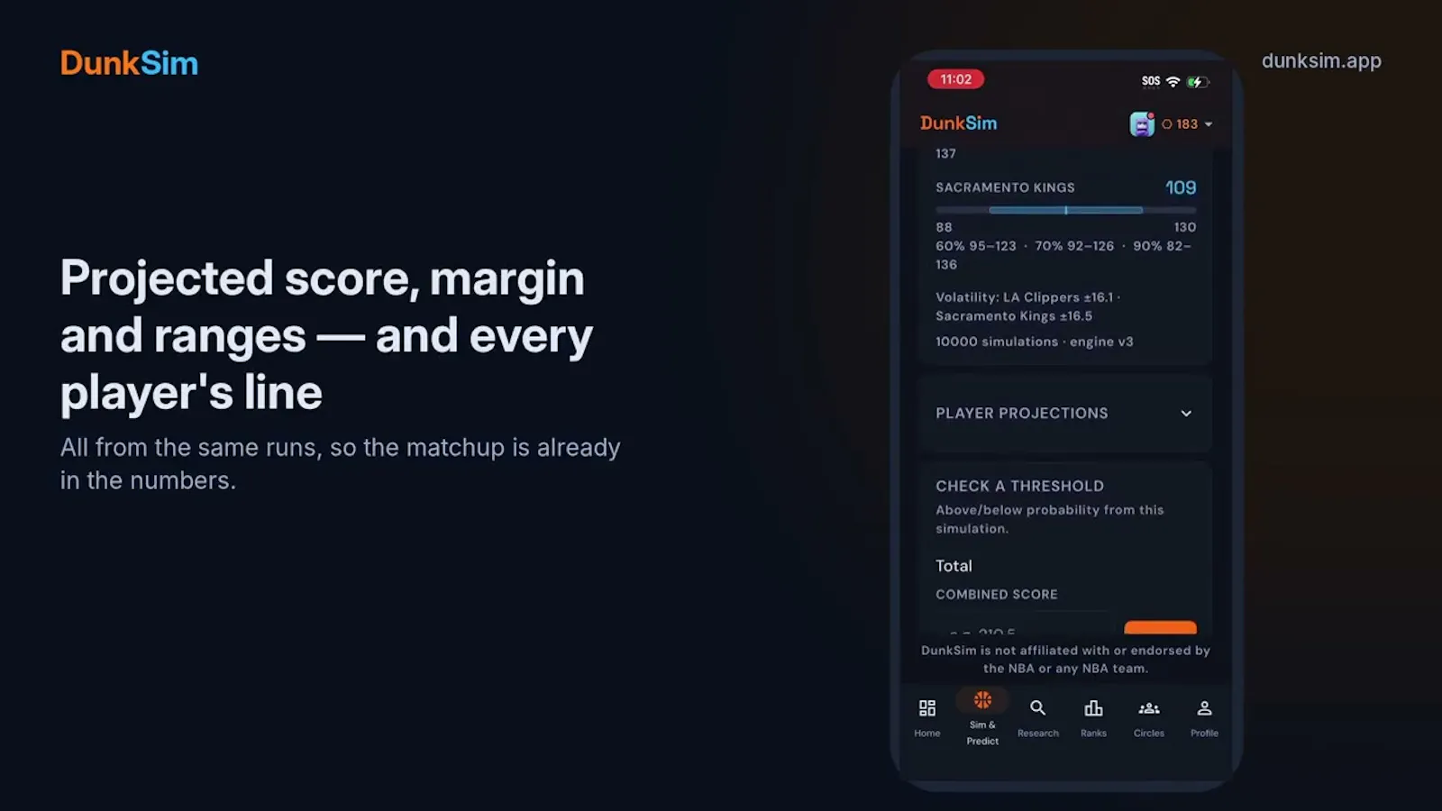 DunkSim screenshot 1 (video preview)