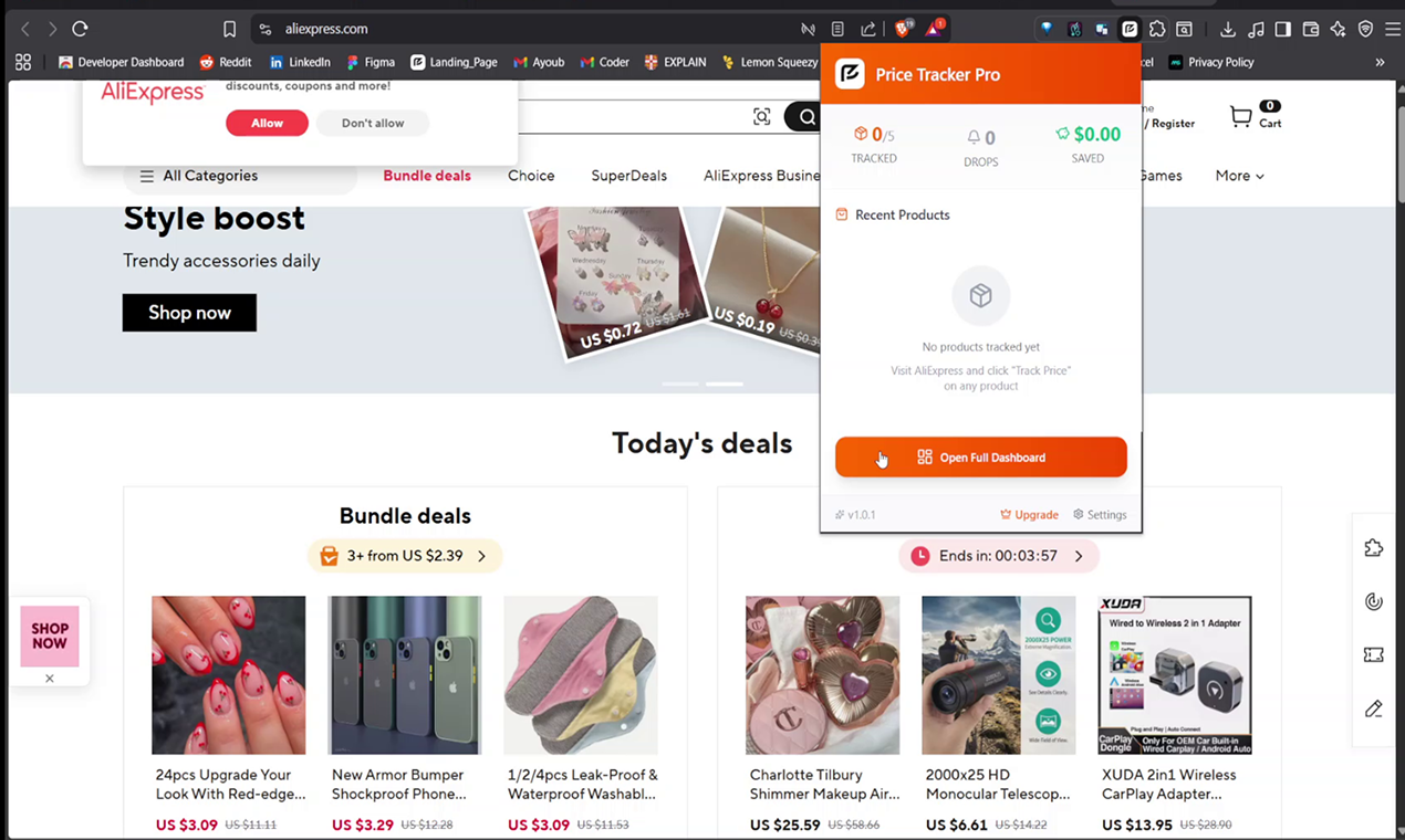 AliExpress Price Tracker Pro - Main product screenshot demonstrating key features and user interface