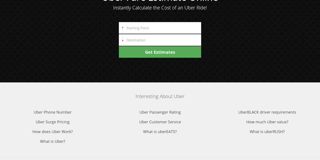 Instantly Calculate the Cost of an Uber Ride! Product Information