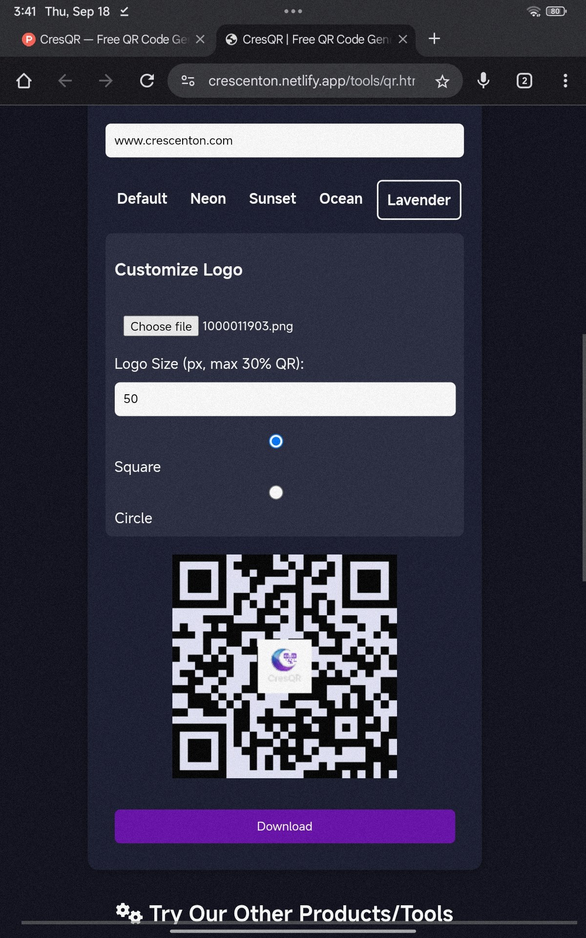 Cresqr - Benutzerdefinierte Logo -QR -Codes mit Schutz. Medien 9