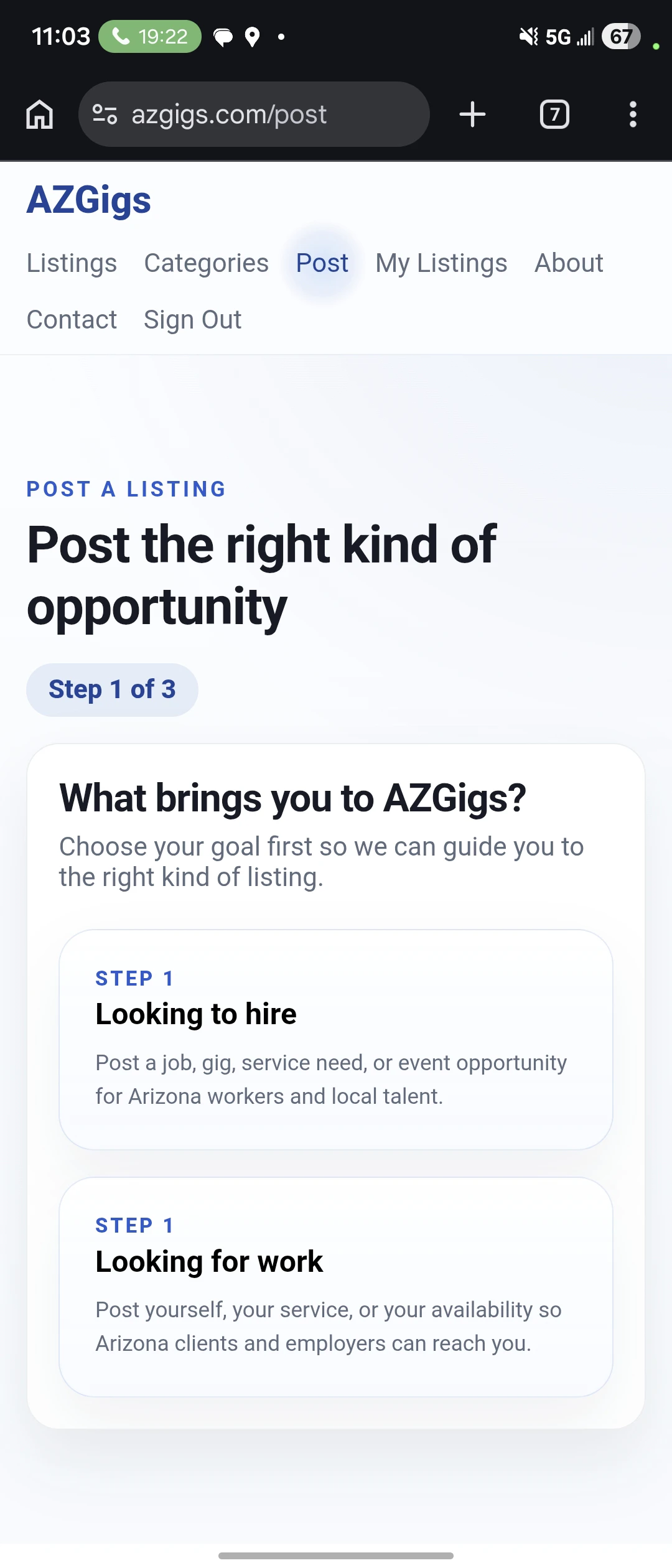 AZGigs 대표 미리보기