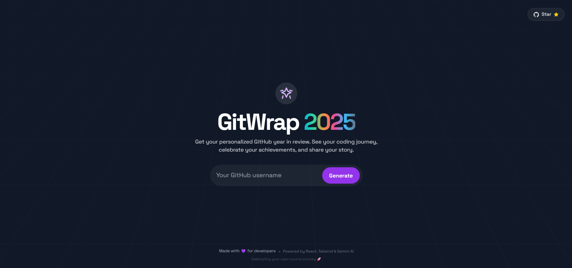 GitWrap 2025 - Main product screenshot demonstrating key features and user interface