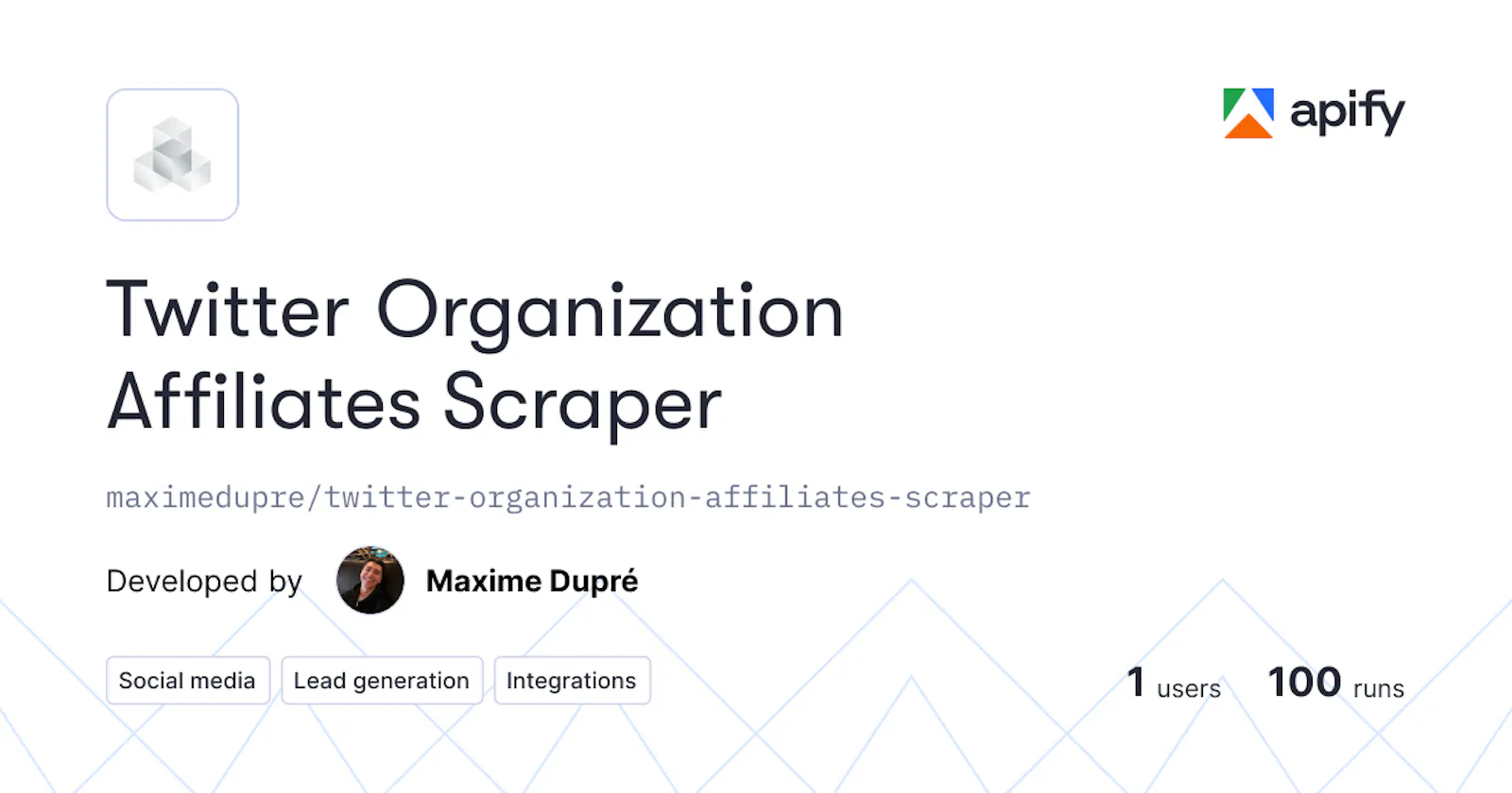 Twitter Organization Affiliates Scraper screenshot 1