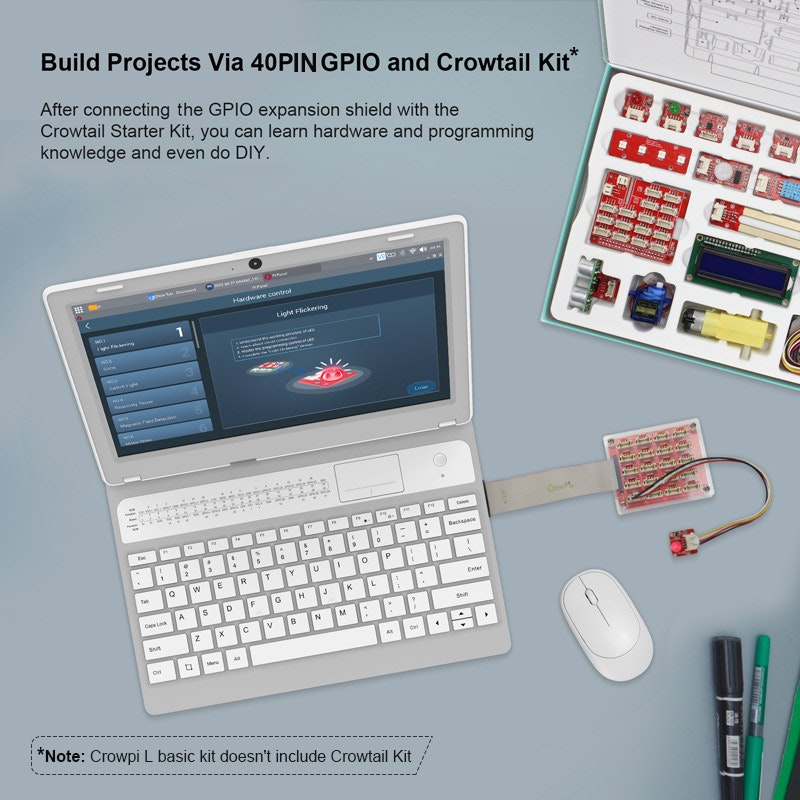 Média Crowpi L - Real Raspberry Pi ordinateur portable - Raspberry PI ordinateur portable pour l'apprentissage de la programmation et du matériel 6