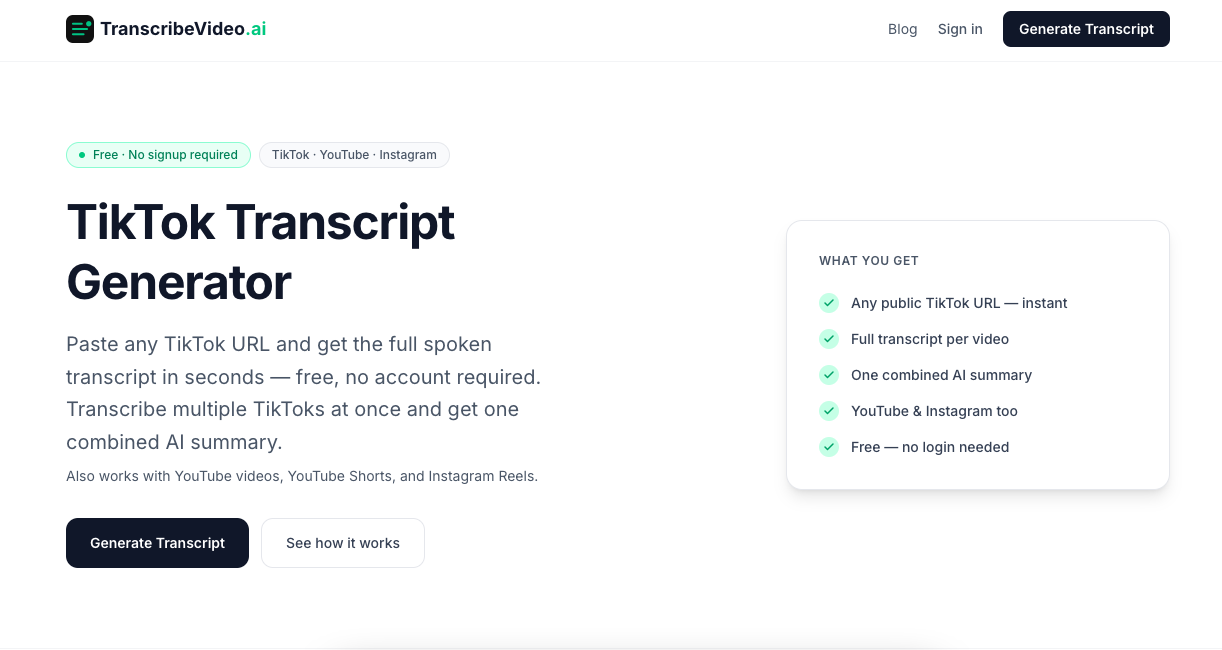 TranscribeVideo.ai gallery image