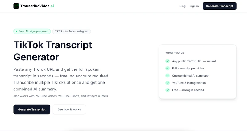 TranscribeVideo.ai screenshot 1