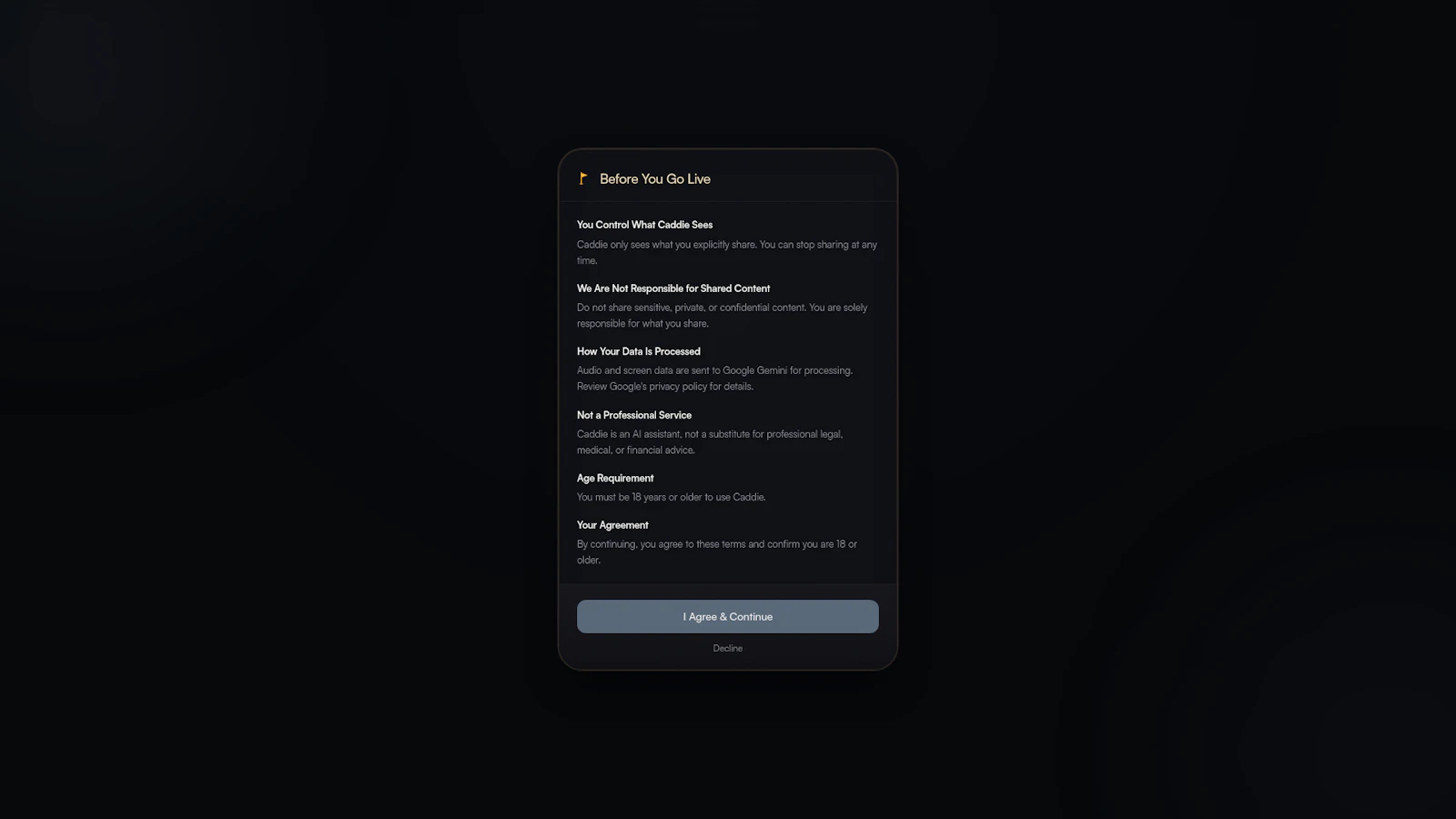Caddie — AI Live Screen Co-Pilot screenshot 1