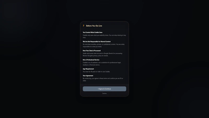 Caddie — AI Live Screen Co-Pilot screenshot 1