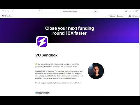 startuptile VC Sandbox-Raise 10X faster with the ultimate Notion VC guide