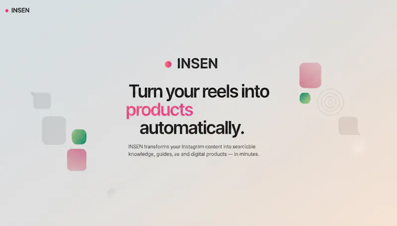 INSEN converts IG Reels into products. screenshot 1