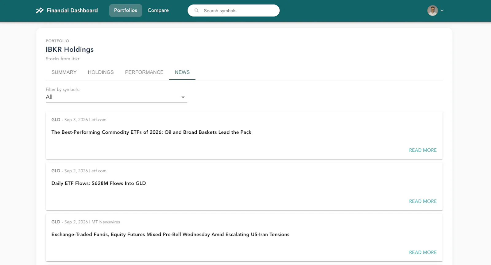 Real-time Financial Dashboard screenshot 5