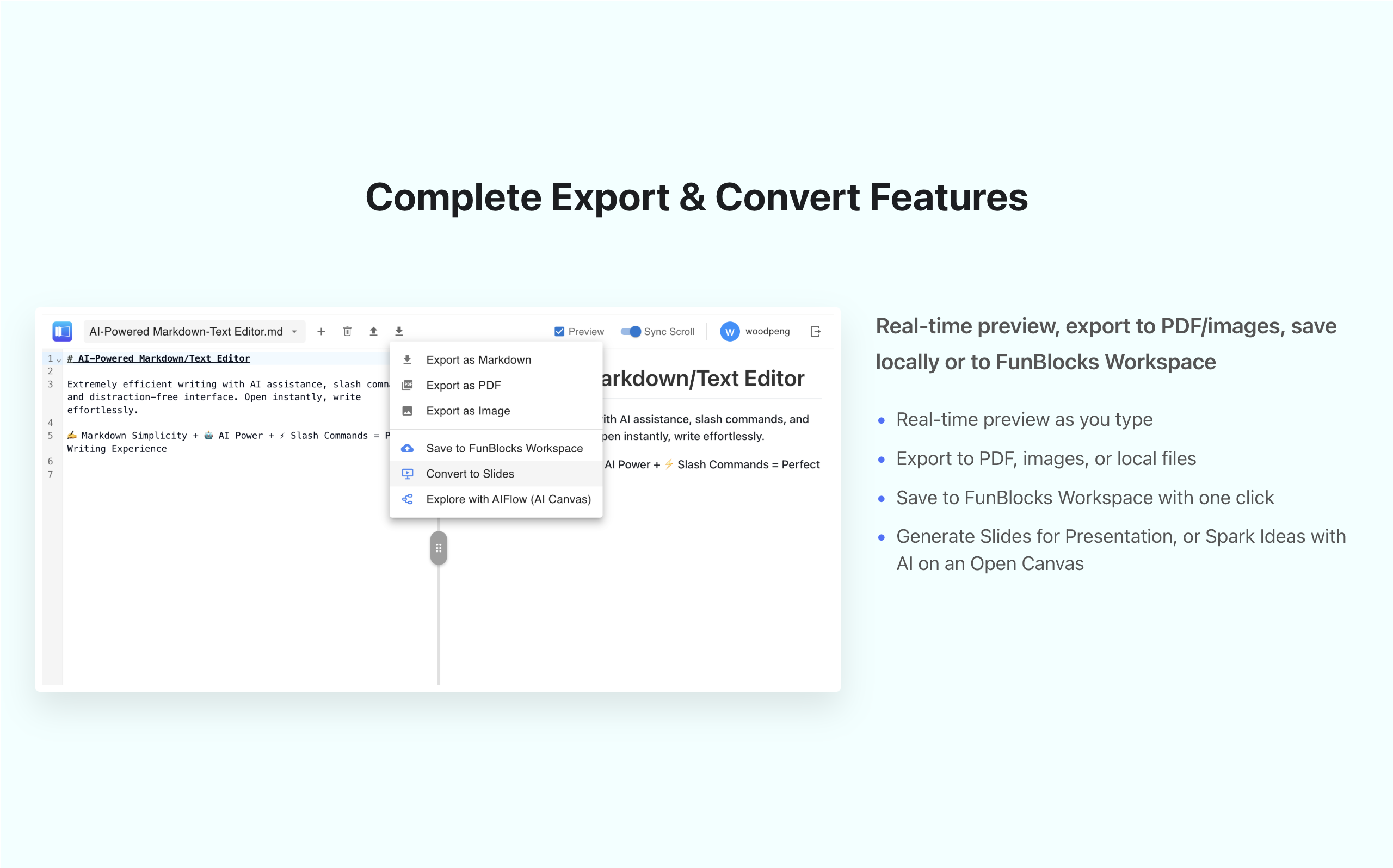 FunBlocks AI Markdown Editor  gallery image