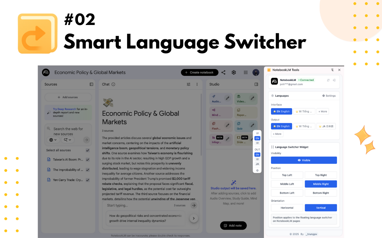 NotebookLM Tools Chrome Extension - Screenshot 2 showing product features and functionality
