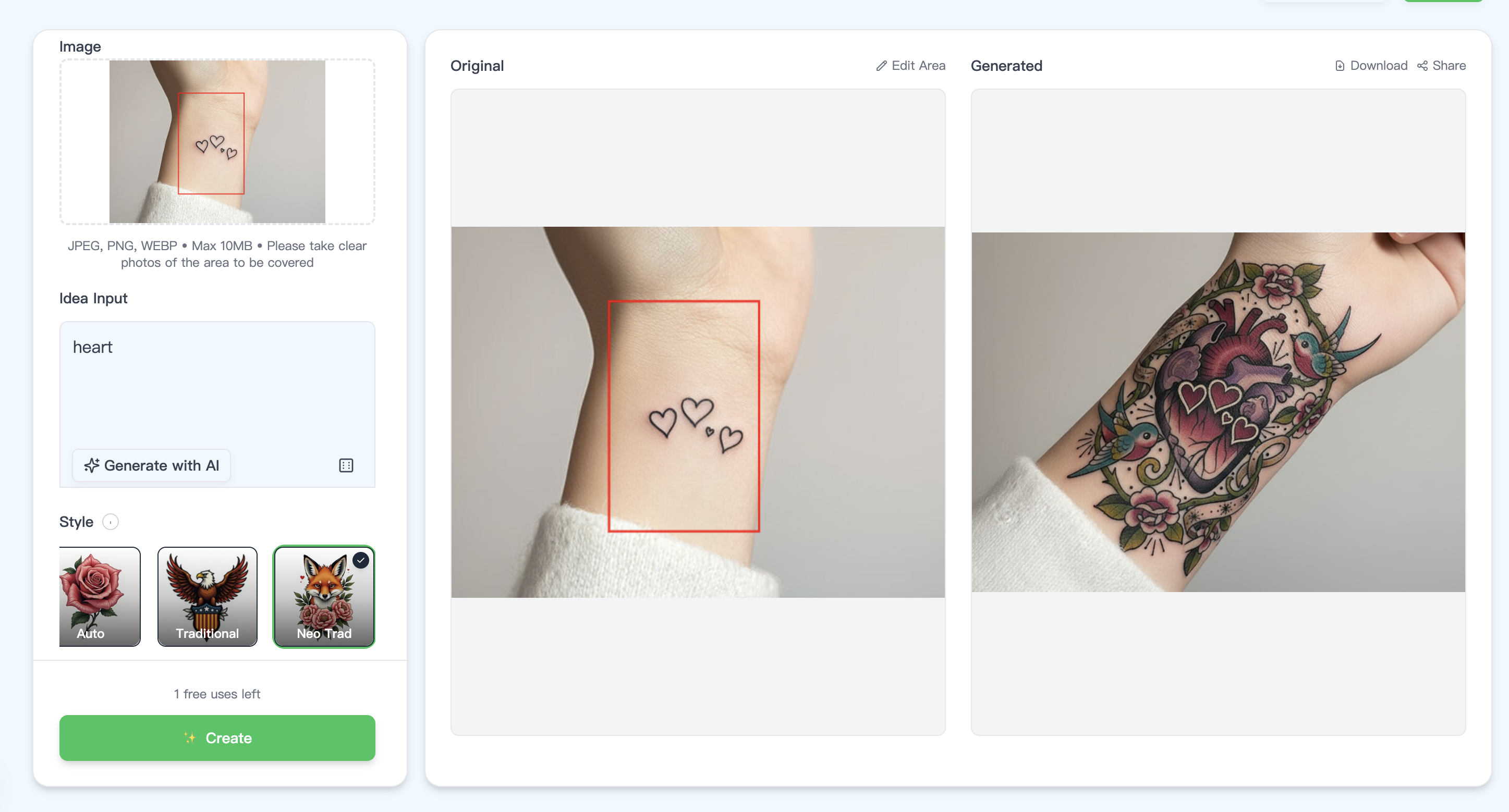 TattooCoverUp.AI - Design di copertura del tatuaggio alimentato AI in pochi secondi media 2