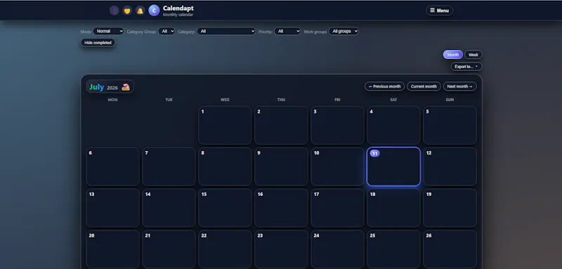Calendapt screenshot 2
