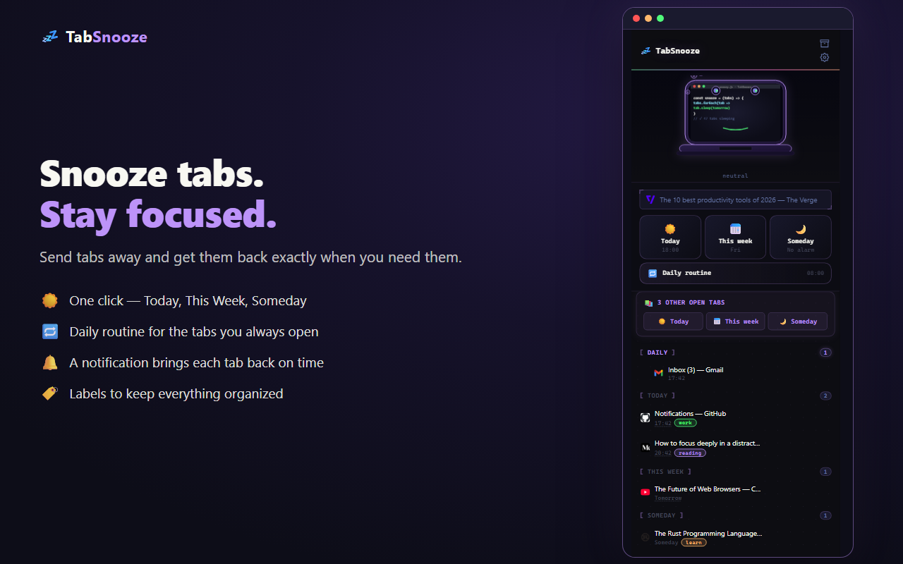 TabSnooze gallery image