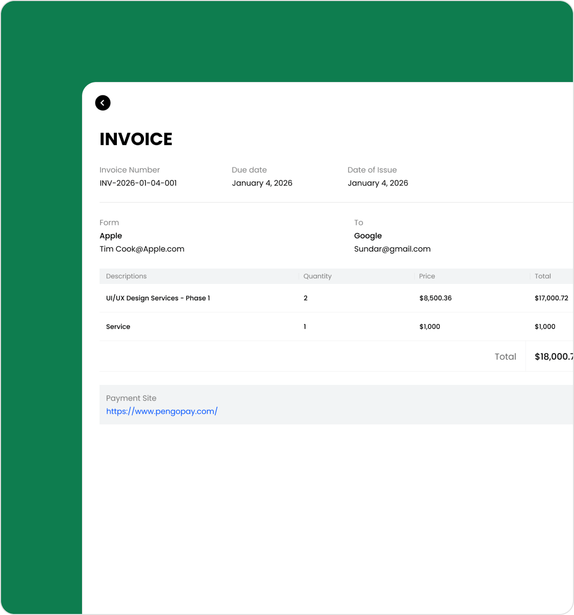PengoPay - Screenshot 2 showing product features and functionality