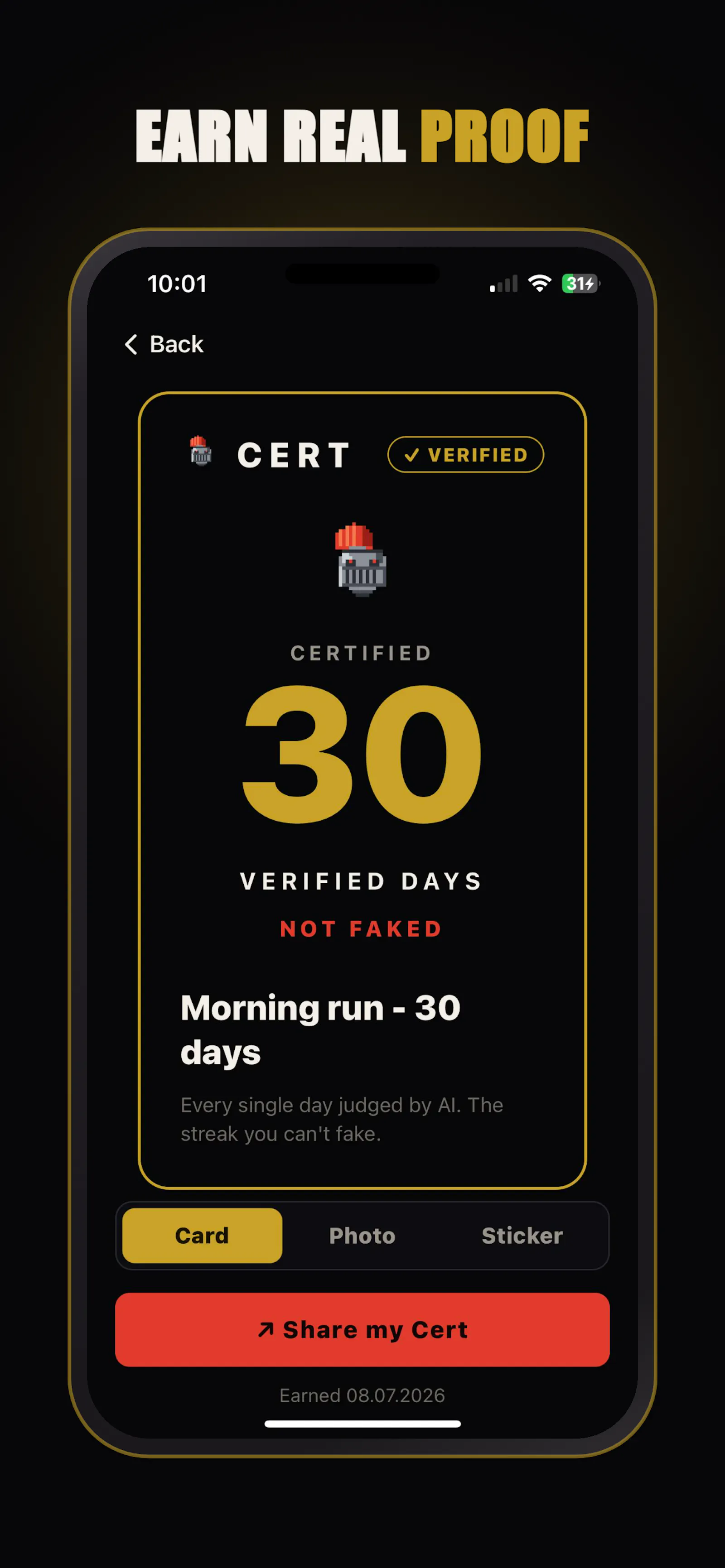 Cert — Authentic Streak screenshot 3