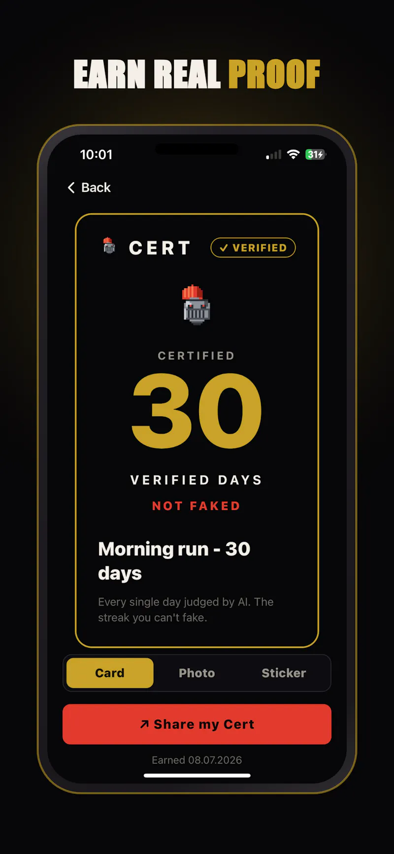 Cert — Authentic Streak screenshot 3