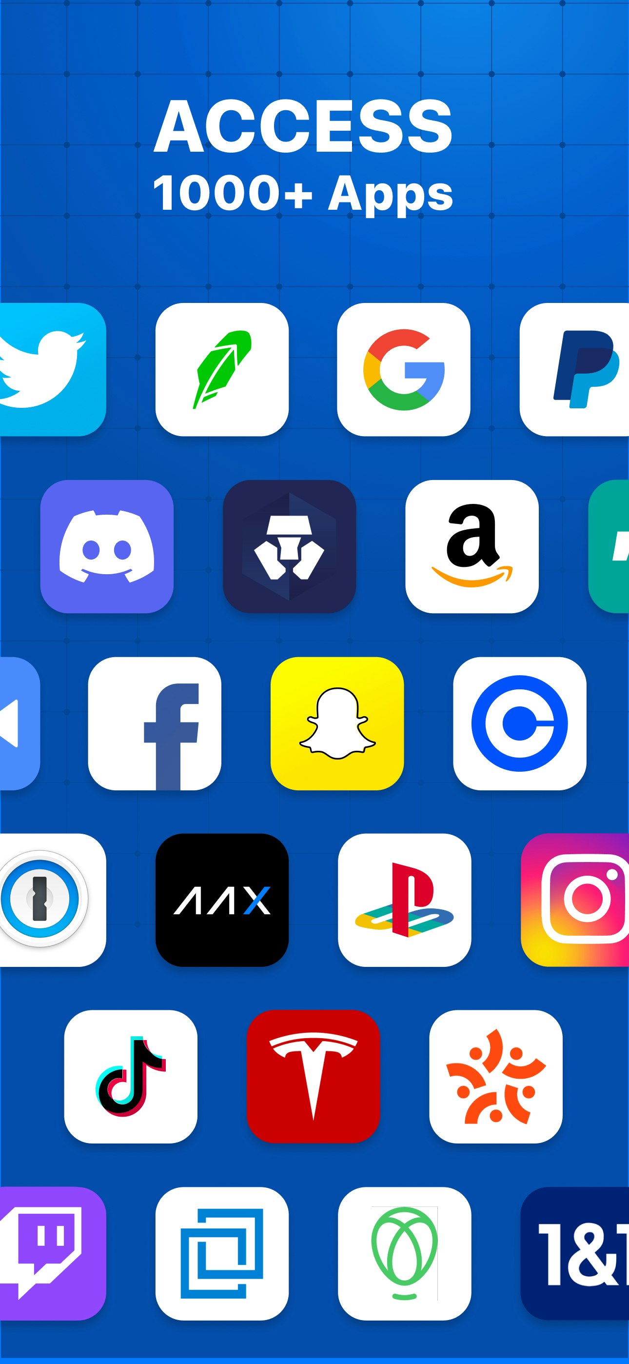 Mídia 2 de App Authenticator - Segura 2FA, senhas e dados - sincronizados em todos os dispositivos
