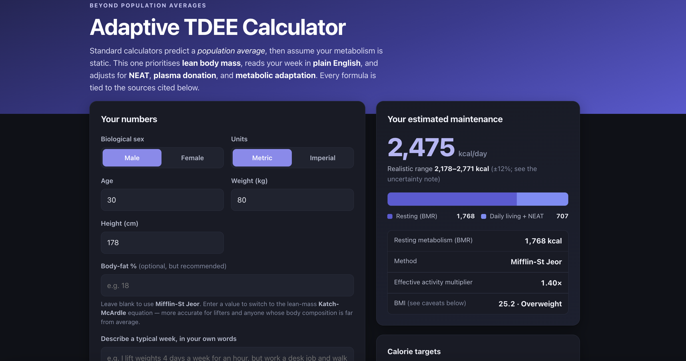 Adaptive TDEE Calculator gallery image