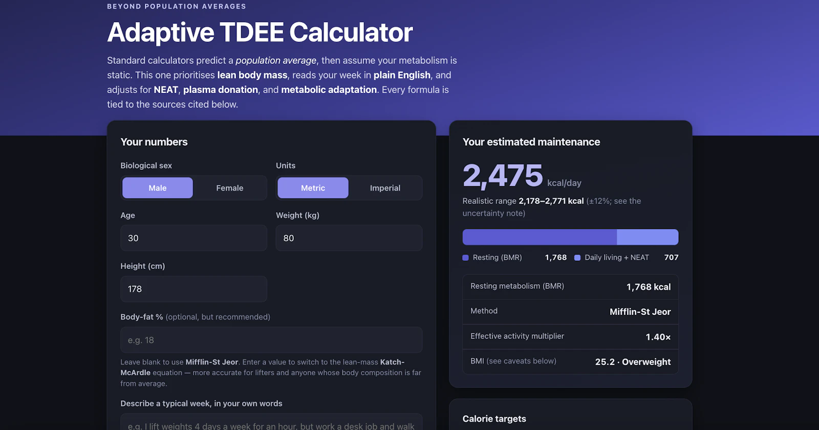Adaptive TDEE Calculator screenshot 3