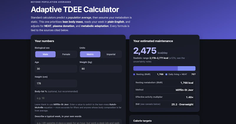 Adaptive TDEE Calculator screenshot 3