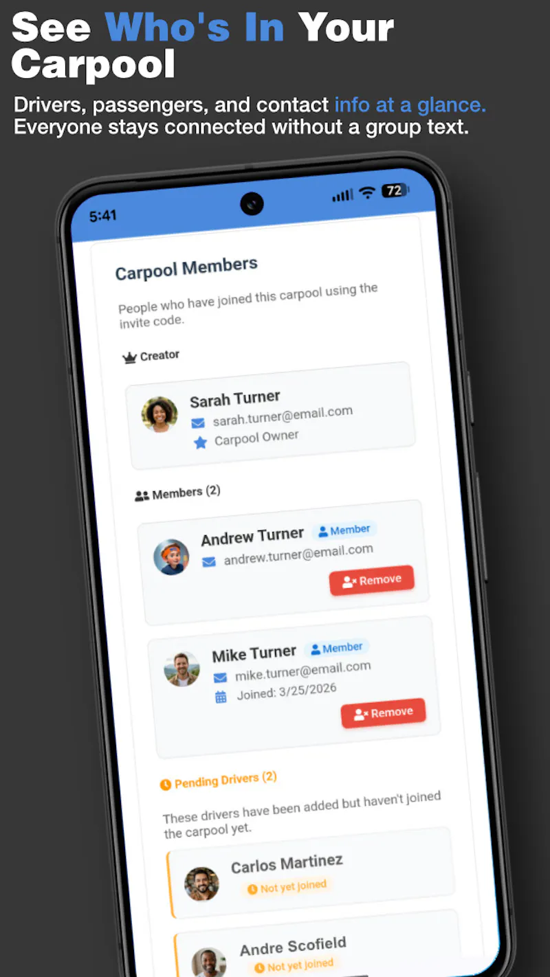 Carpool-Q: School Carpool screenshot 9