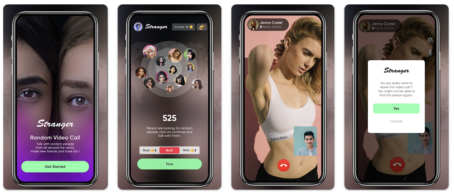 Mídia 1 de Estranho - chat de vídeo aleatório - Aplicativo de bate -papo de vídeo aleatório para Android