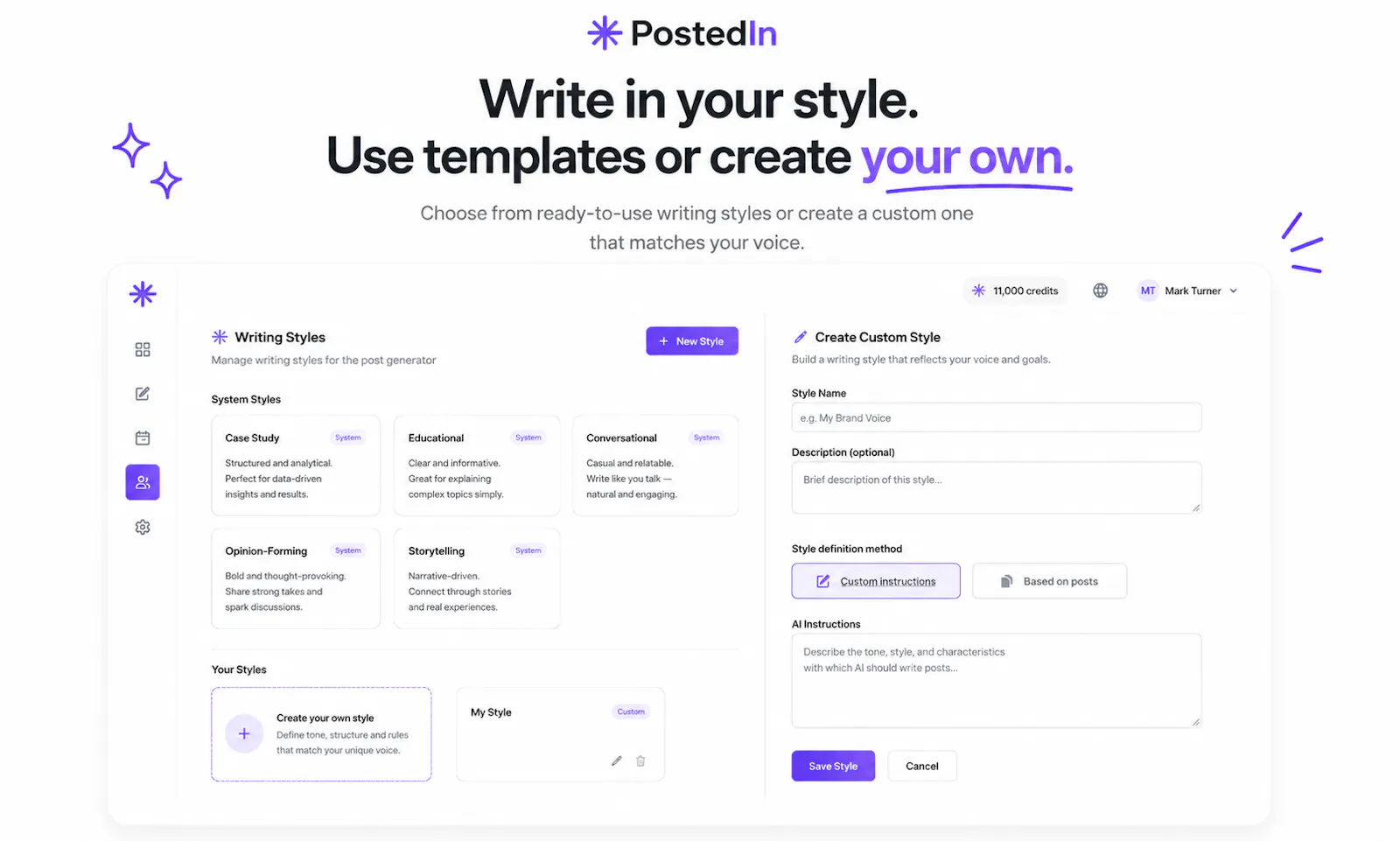 PostedIn – AI LinkedIn Content Tool screenshot 2