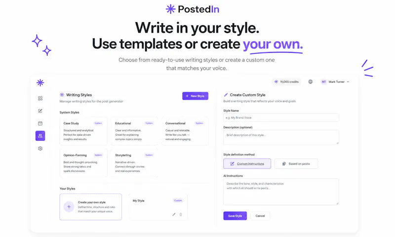 PostedIn – AI LinkedIn Content Tool screenshot 2