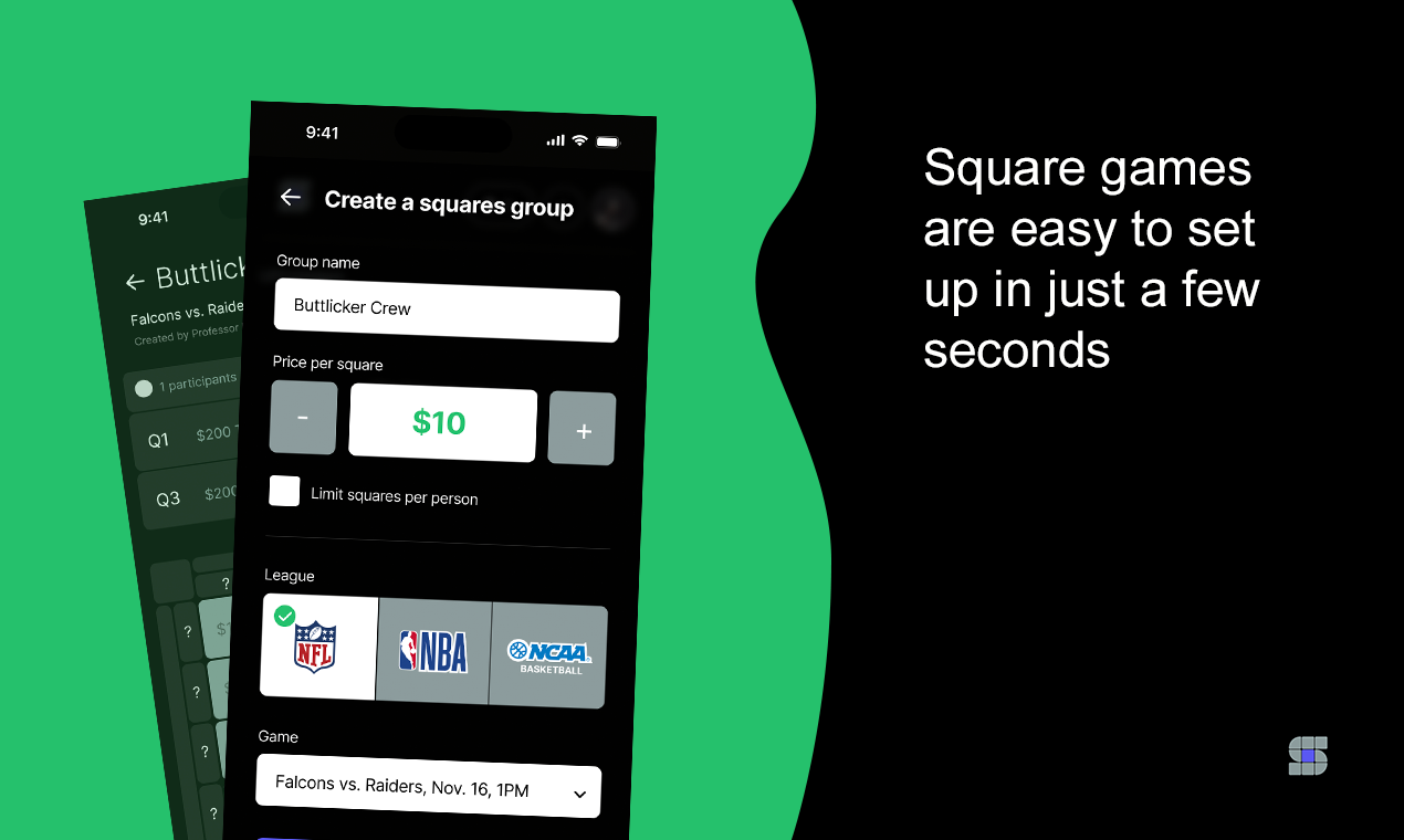 SQRS - A Betting Squares Creator - Create betting squares with your friends for NBA and NCAA media 2