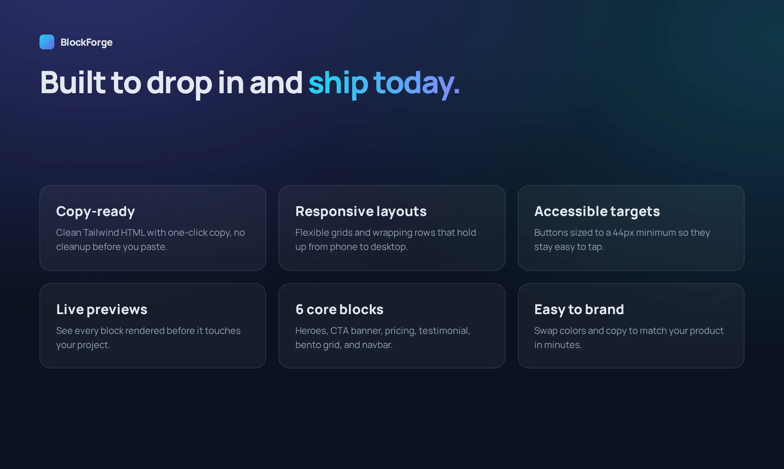Tailwind SaaS UI Block Library gallery image