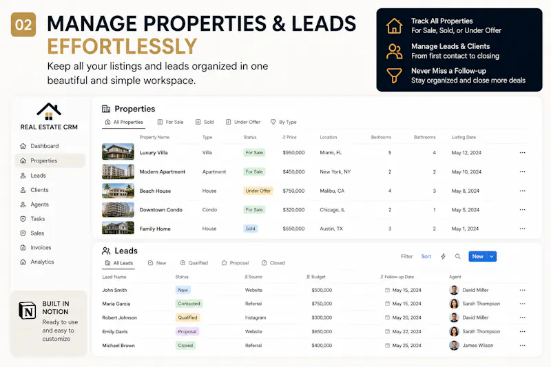 Premium Real Estate CRM screenshot 1