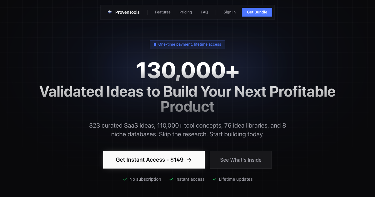 ProvenTools - Main product screenshot demonstrating key features and user interface