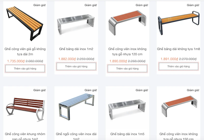 Ghế Công Viên Chất Lượng Cao Chính Hãng screenshot 5