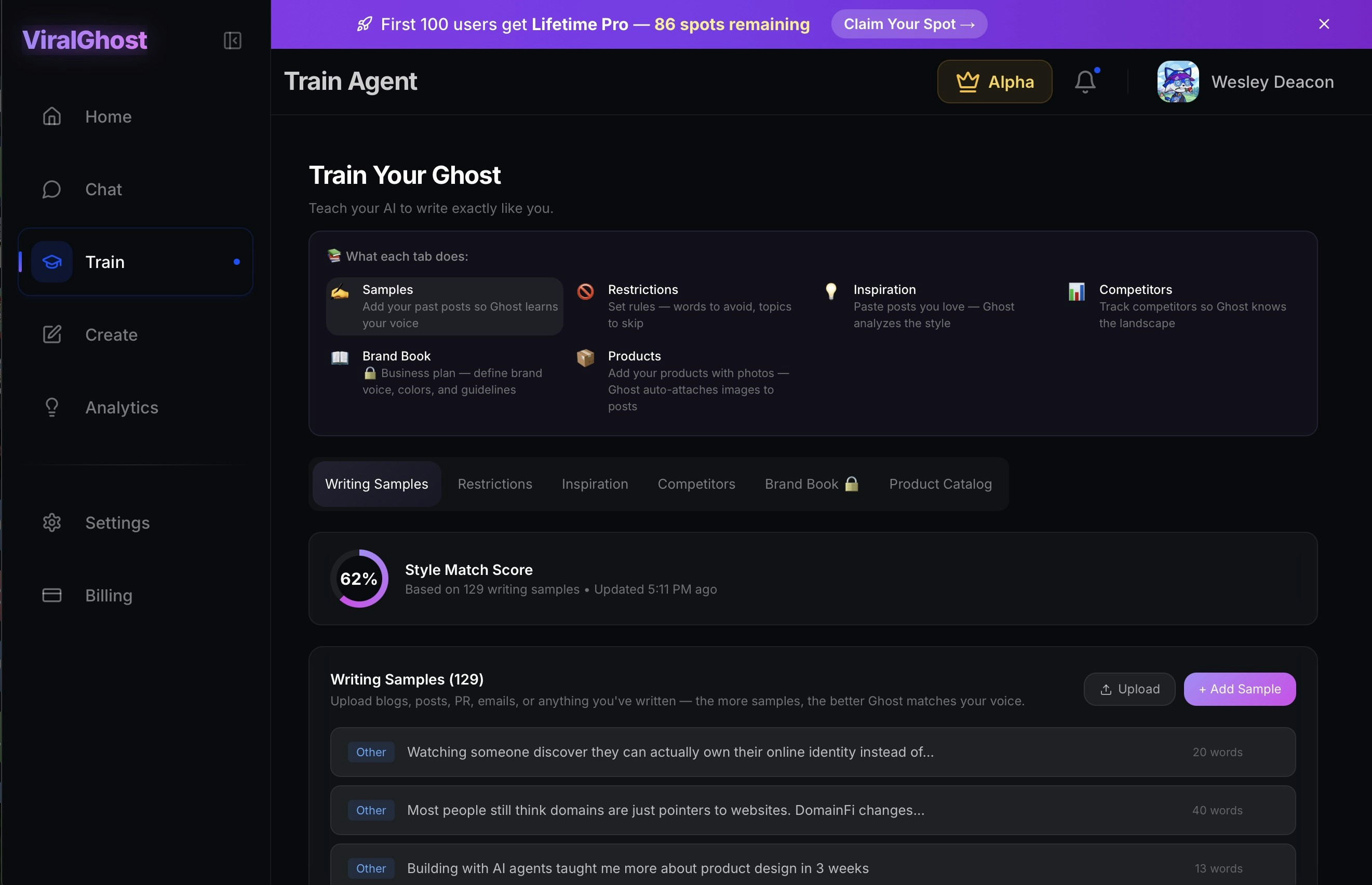 ViralGhost - Screenshot 3 showing product features and functionality