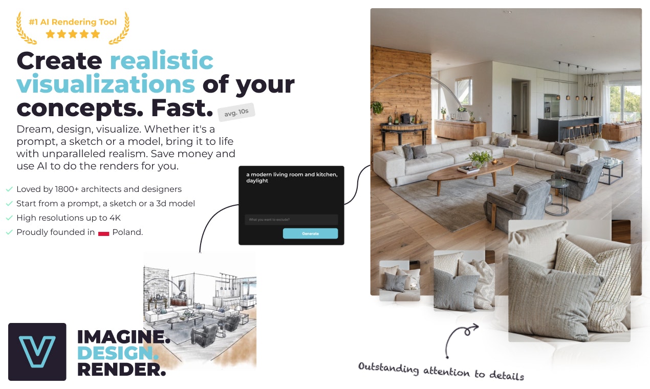 startuptile Visualizee.ai 2.0-AI rendering tool to create realistic visualizations