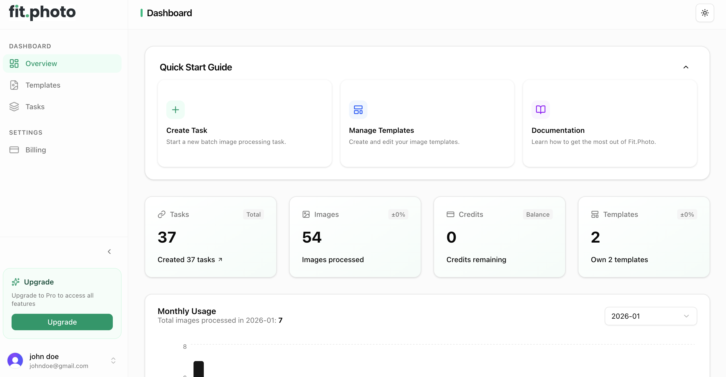 fit.photos - Main product screenshot demonstrating key features and user interface