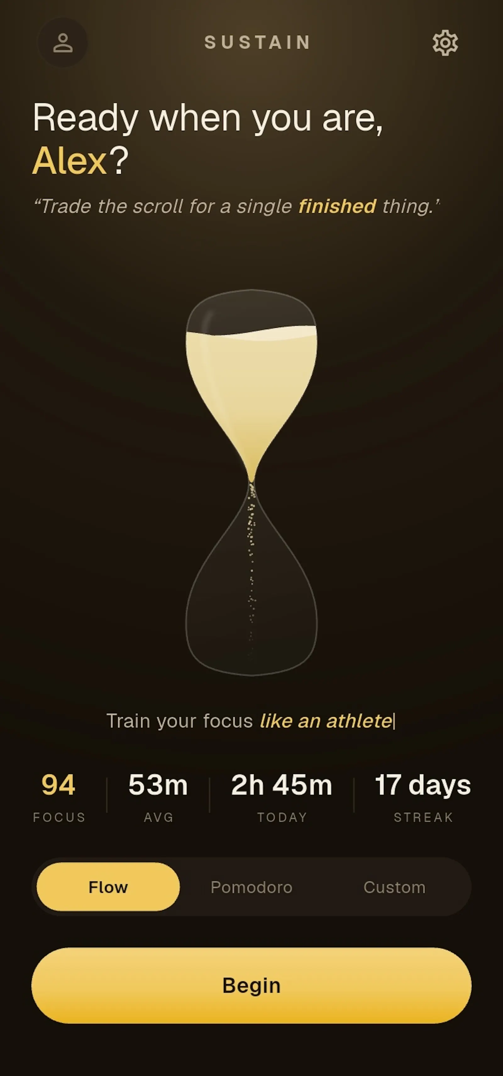 Sustain: Focus & Study Timer screenshot 1