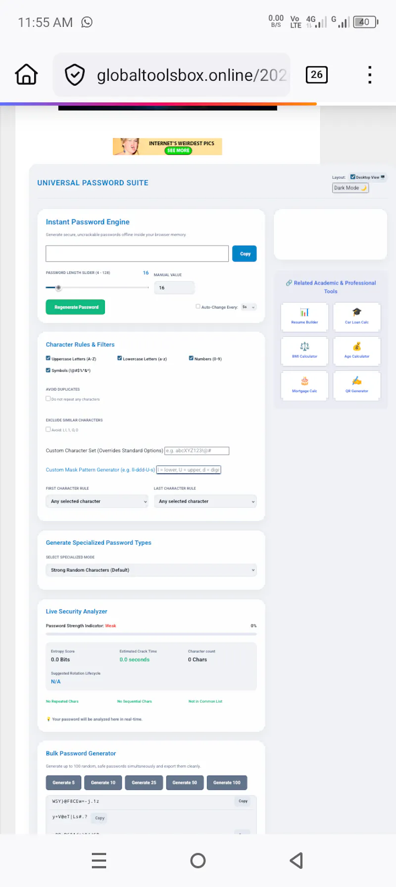 Free password generator, PIN creator  screenshot 1