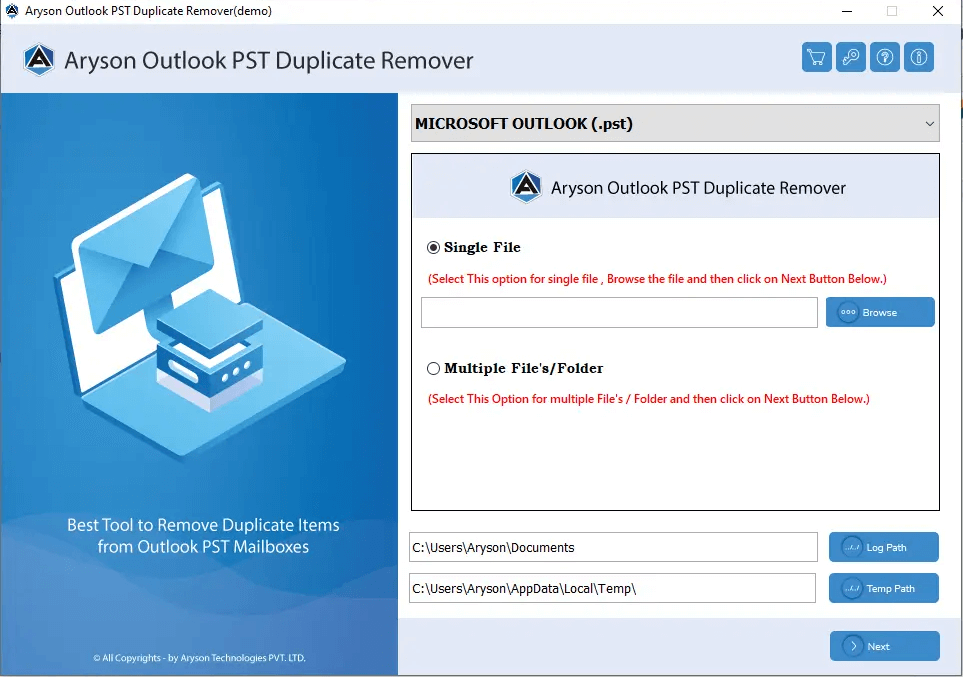 Outlook PST Duplicate remover media 1