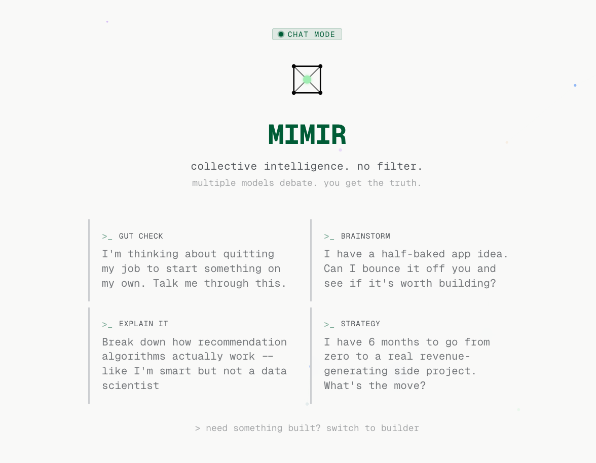 The Tank: Collective AI - Main product screenshot demonstrating key features and user interface