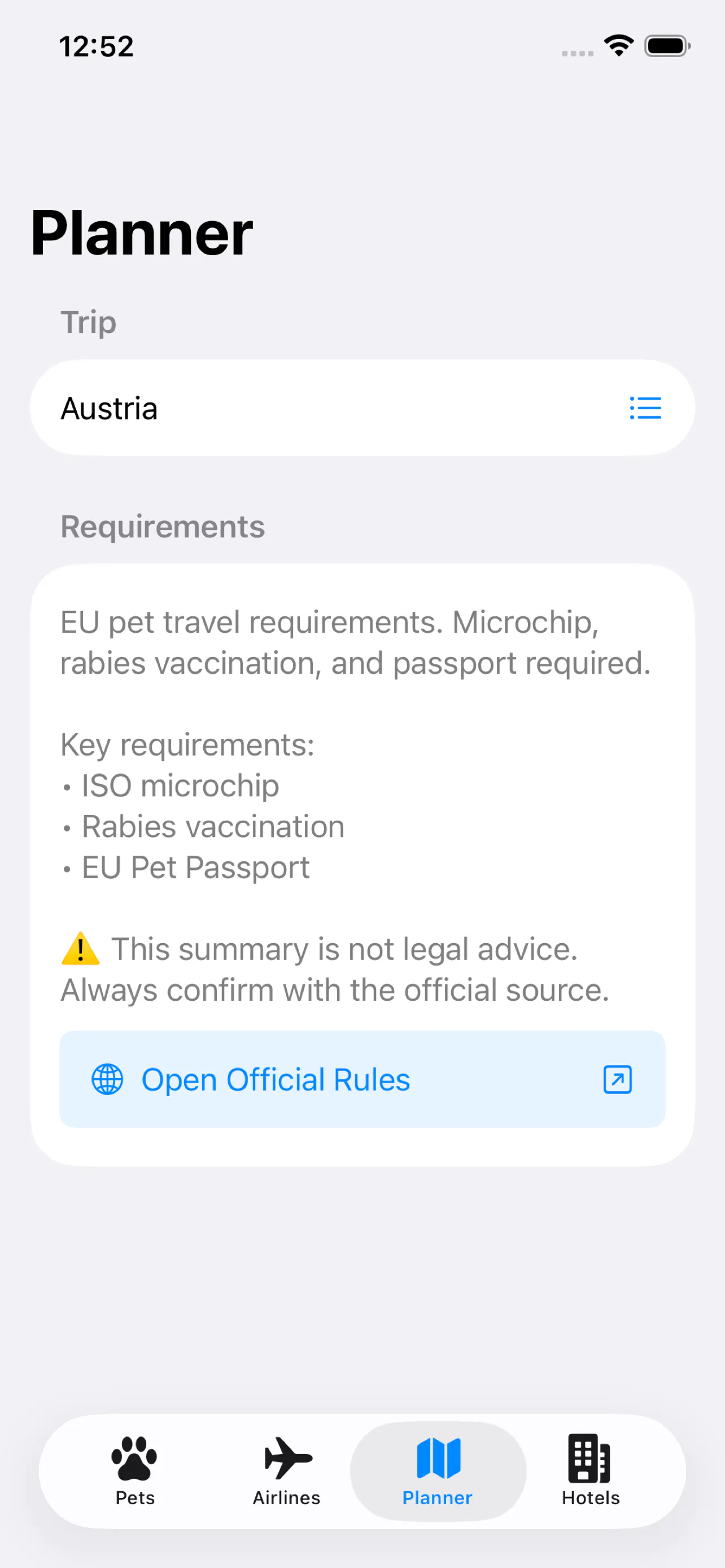 Pet Travel Planner gallery image